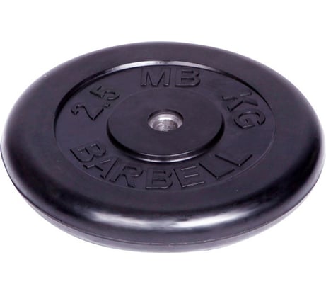 Обрезиненный диск Barbell d 26 мм, чёрный, 2.5 кг 412