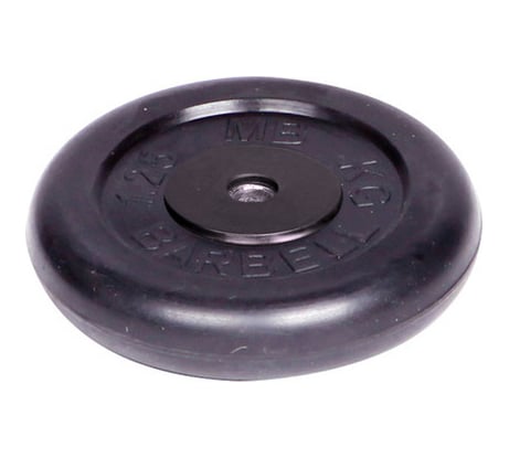 Обрезиненный диск Barbell d 26 мм, чёрный, 1.25 кг 409