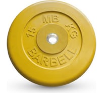 Обрезиненный диск Barbell d 26 мм, цветной, 15.0 кг 400