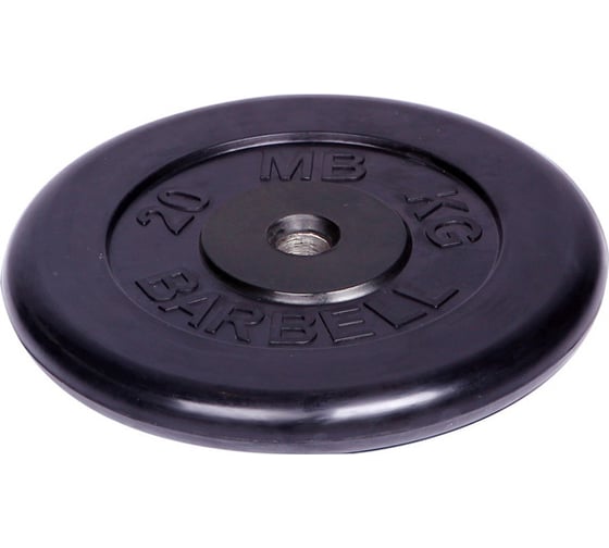 Обрезиненный диск Barbell d 31 мм, чёрный, 20.0 кг 435 1