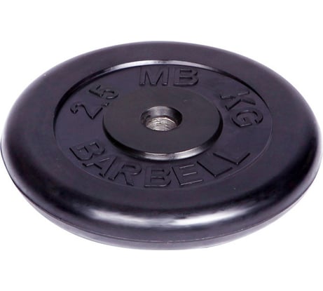 Обрезиненный диск Barbell d 31 мм, чёрный, 2.5 кг 434