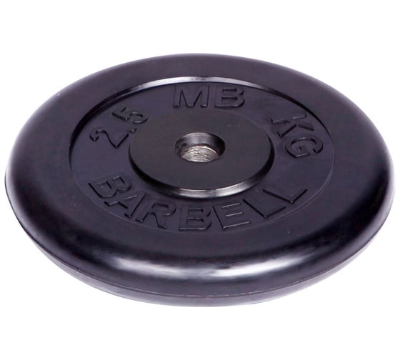Обрезиненный диск Barbell d 31 мм, чёрный, 2.5 кг 434 1