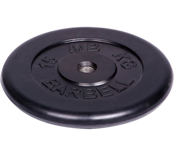Обрезиненный диск Barbell d 31 мм, чёрный, 15.0 кг 433 1
