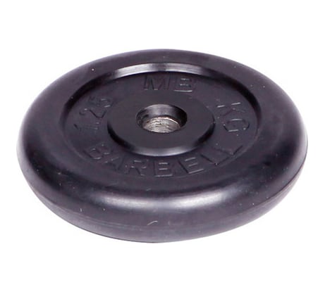 Обрезиненный диск Barbell d 31 мм, чёрный, 1.25 кг 431