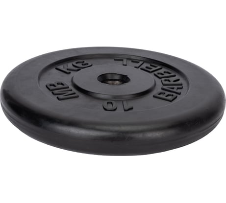 Обрезиненный диск Barbell d 31 мм, чёрный, 10.0 кг 432