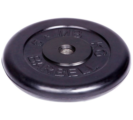 Обрезиненный диск Barbell d 31 мм, чёрный, 5.0 кг 437