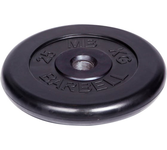 Обрезиненный диск Barbell d 51 мм, чёрный, 25.0 кг 451