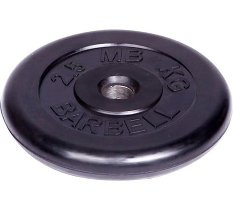 Обрезиненный диск Barbell d 51 мм, чёрный, 2.5 кг 449