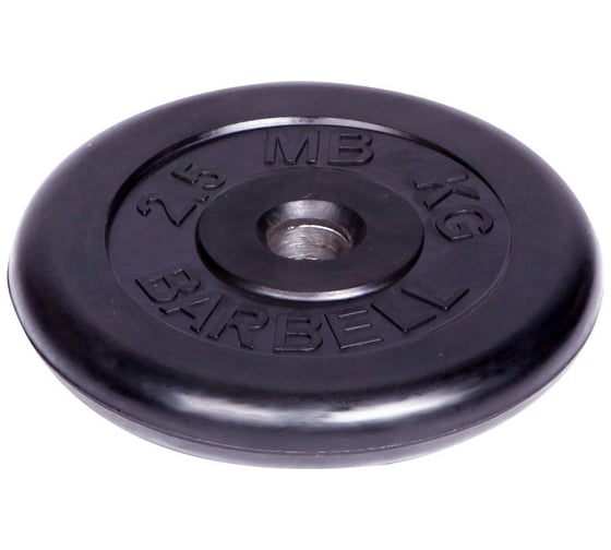 Обрезиненный диск Barbell d 51 мм, чёрный, 2.5 кг 449