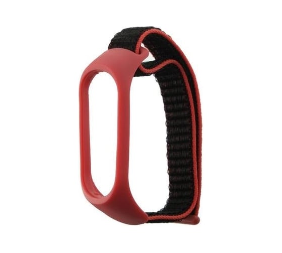 Ремешок для фитнес-браслета Luazon Mi Band 3/4, нейлоновый ремешок, черно/красный 4780576