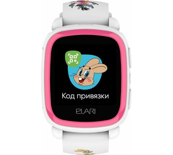 Детские часы ELARI KidPhone Ну погоди белый ELKP-NPWHT/PNK