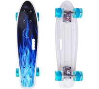 Скейт с ручкой Street Hit Синее Пламя 55 см L010-117