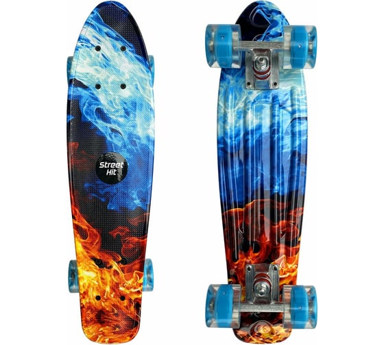 Скейт Street Hit Cruiser Board Огонь и пламя со светящимися колесами A009W-22