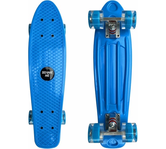 Скейт Street Hit Cruiser Board Голубой со светящимися колесами A009W-23