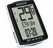Велокомпьютер SIGMA BC 16.16 STS CAD 16 функций, беспроводной, черно-белый 01618 H000007498