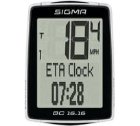 Велокомпьютер SIGMA BC 16.16 16 функций, проводной, черно-белый 01616 H000007496