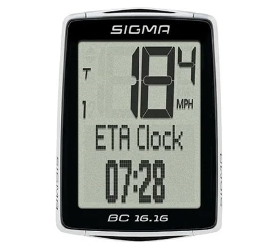 Велокомпьютер SIGMA BC 16.16 16 функций, проводной, черно-белый 01616 H000007496