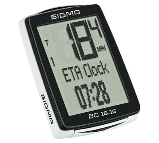 Велокомпьютер SIGMA BC 16.16 16 функций, проводной, черно-белый 01616 H000007496