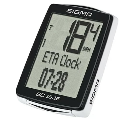 Велокомпьютер SIGMA BC 16.16 16 функций, проводной, черно-белый 01616 H000007496