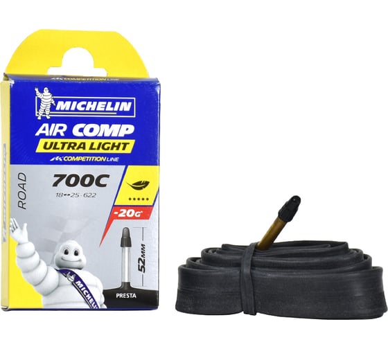 Камера MICHELIN A1 AIRCOMP ULTRALIGHT 18/25x622 700С PR 52 мм, вентиль Presta 422204 HQ-0003612