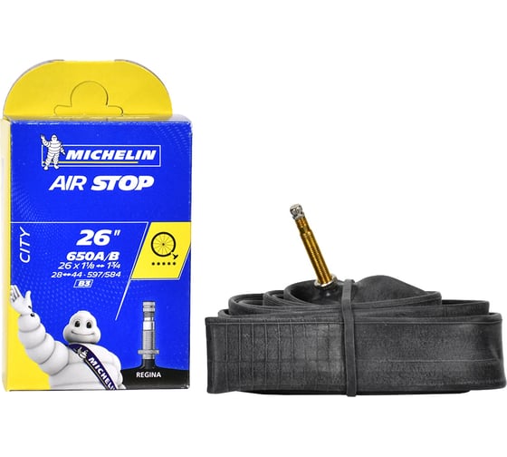 Камера MICHELIN B3 AIRSTOP 28/44x571/597 26x1 1/8-1 3/4 RG 40 мм, вентиль REGINA 114862 HQ-0005701 1