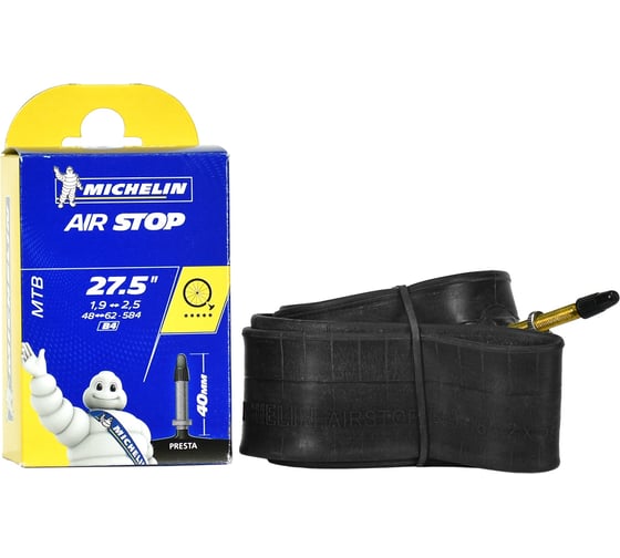 Камера MICHELIN B4 AIRSTOP 48/62x584 27.5x1.9-2.7 PR40 мм, вентиль PRESTA 514857 HQ-0003598