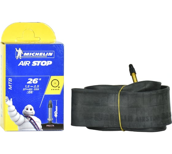 Камера MICHELIN C4 AIRSTOP 37/62x559 26x1.5-2.5 PR 40 мм, вентиль PRESTA 215887 HQ-0003593