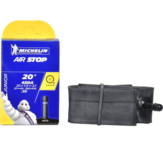 Камера MICHELIN G4 AIRSTOP 37/54x390/406 20x1.5-2.1 ST 34 мм, вентиль STANDART 819653 HQ-0003603 1