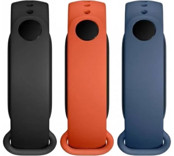 Ремешок Xiaomi Strap для Mi Smart Band 6, 3 шт, Black/Orange/Blue BHR5134GL