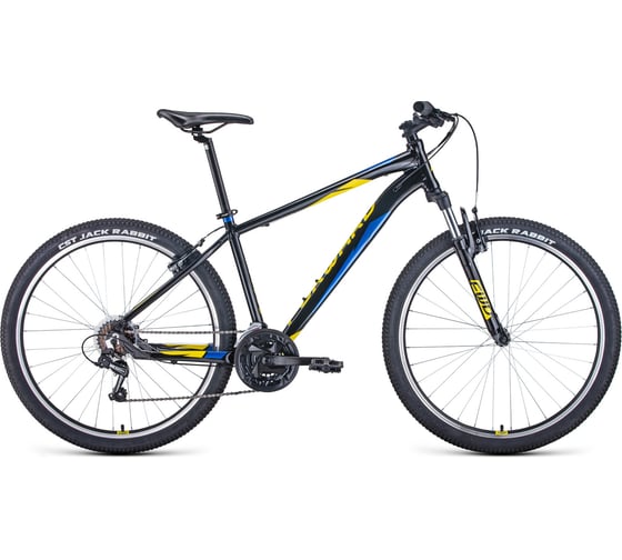 Велосипед FORWARD Apache 27.5 1.0, 2022, рост 17, черный/желтый, RBK22FW27270