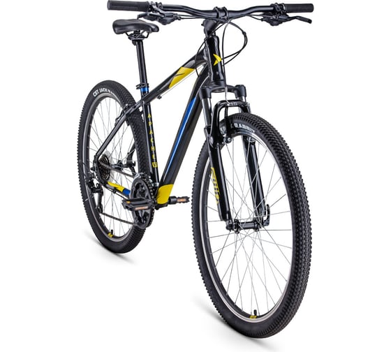 Велосипед FORWARD Apache 27.5 1.0, 2022, рост 17, черный/желтый, RBK22FW27270