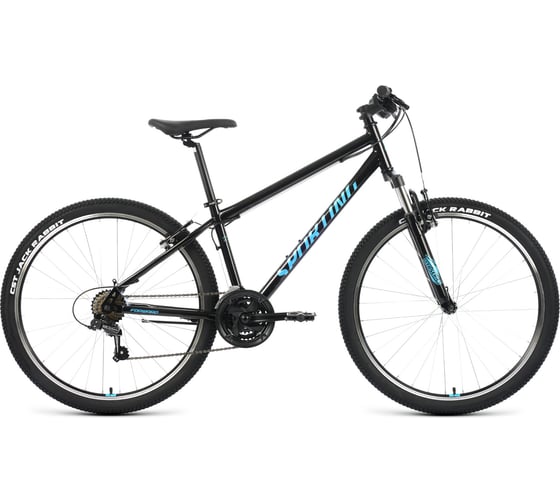 Велосипед FORWARD SPORTING 27.5 1.0, 2022, рост 17, черный/бирюзовый, RBK22FW27829
