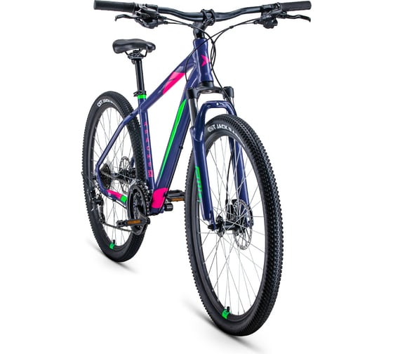 Велосипед FORWARD APACHE 27.5 3.0 HD, 2022, рост 15, фиолетовый/зеленый, RBK22FW27349