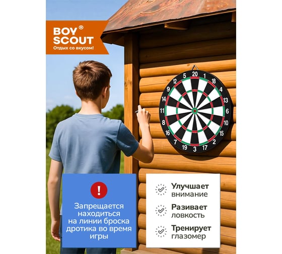 Дартс BOYSCOUT d 41 см, 6 дротиков 61558