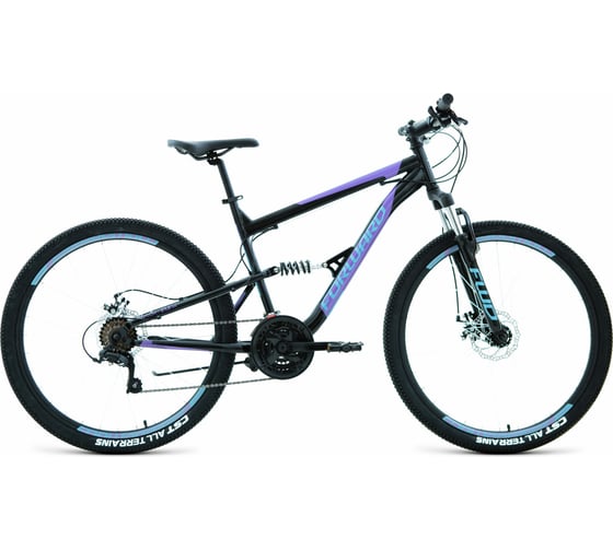 Велосипед FORWARD RAPTOR 27,5 2.0 disc 2021, рост 16, черный/фиолетовый, RBKW1F17E015