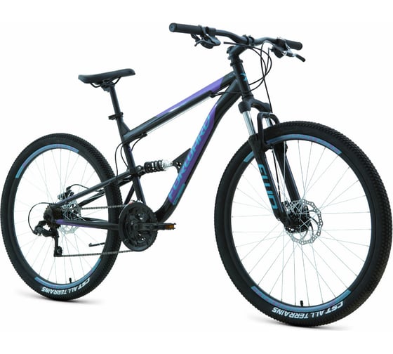 Велосипед FORWARD RAPTOR 27,5 2.0 disc 2021, рост 16, черный/фиолетовый, RBKW1F17E015
