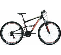 Велосипед FORWARD RAPTOR 27,5 1.0 2021, рост 16, черный/красный, RBKW1F17E002