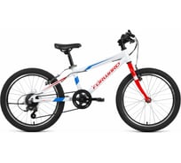 Велосипед FORWARD Rise 20 2.0 2022, рост 10.5, белый/красный, RBK22FW20793