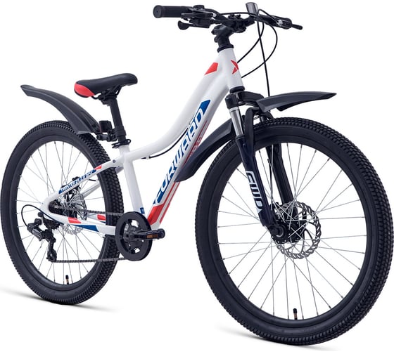 Велосипед FORWARD TWISTER 24 2.0 D, год 2022, размер рамы 12", белый/красный, RBK22FW24053