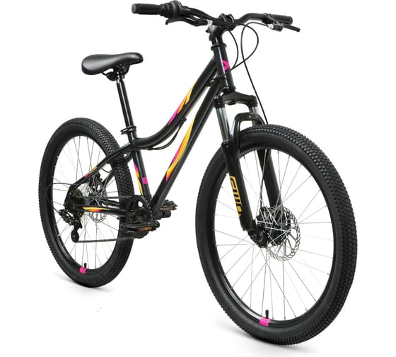 Велосипед FORWARD Iris 24 2.0 D 2022, размер рамы 12", черный/розовый, RBK22FW24732