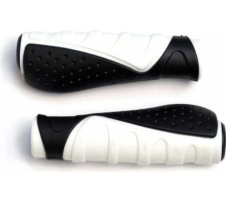 Грипсы JOY KIE MTB HL-G301, 130 мм, эргономические, резина, черный/белый H000008035