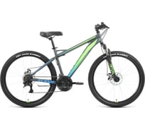 Велосипед FORWARD Flash 26 2.2 D, год 2022, размер рамы 19", серый матовый/ярко-зеленый, RBK22FW26687