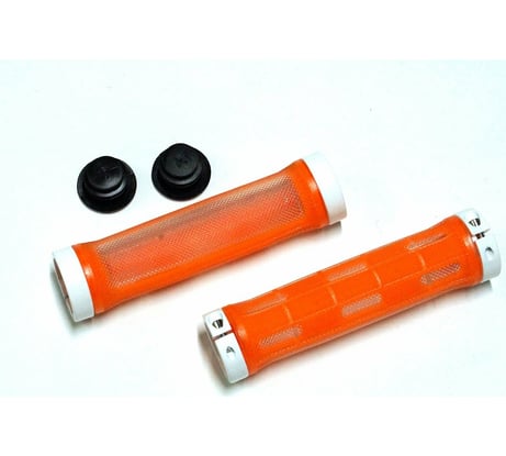 Грипсы JOY KIE MTB HL-G309, 130 мм, с 2 грипстопами, под шестигранник, оранжевые H000010714