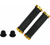 Грипсы JOY KIE MTB VDG1001, 135 мм, с 2 грипстопами, под шестигранник, черный/золотой H000014317