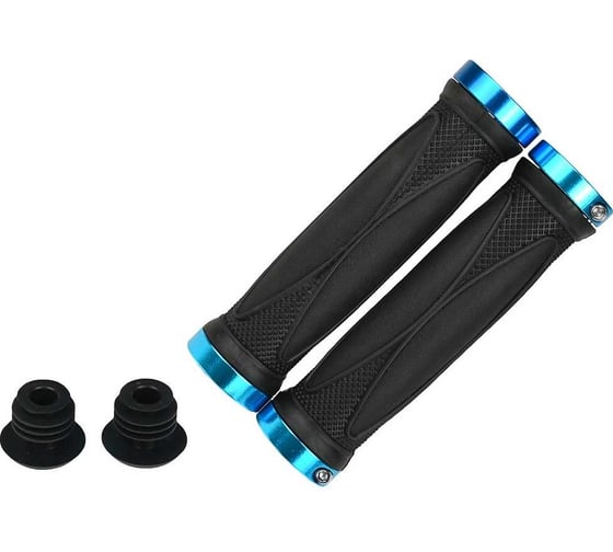 Грипсы JOY KIE MTB HL-G202, 130 мм, с 2 грипстопами, под шестигранник, черный/синий H000008028