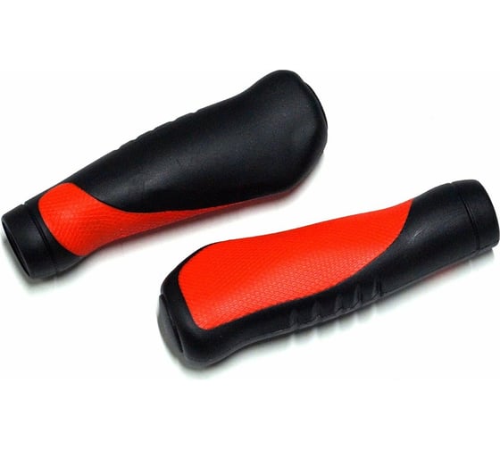 Грипсы JOY KIE MTB HL-GB306, 130 мм, эргономические, резина, черный/красный H000010713