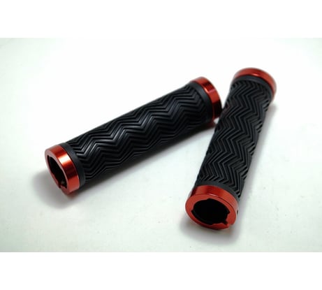 Грипсы JOY KIE MTB VDG1007, 130 мм, с 2 грипстопами, под шестигранник, черный/красный H000014318