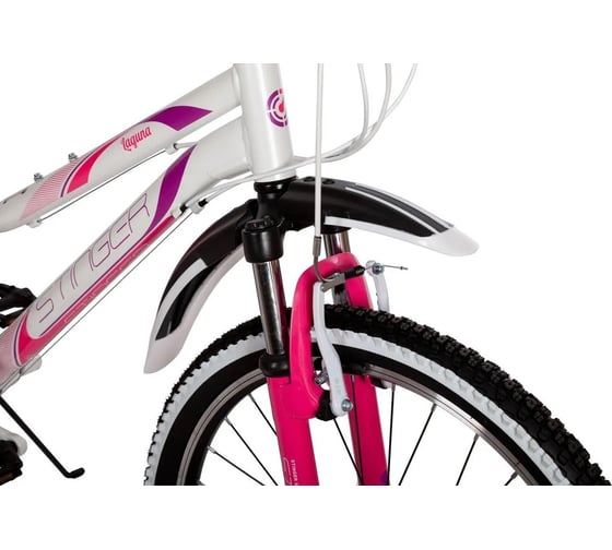 Велосипед STINGER LAGUNA диаметр колес 24", белый, алюминий, размер 12" 24AHV.LAGUNA.12WH2