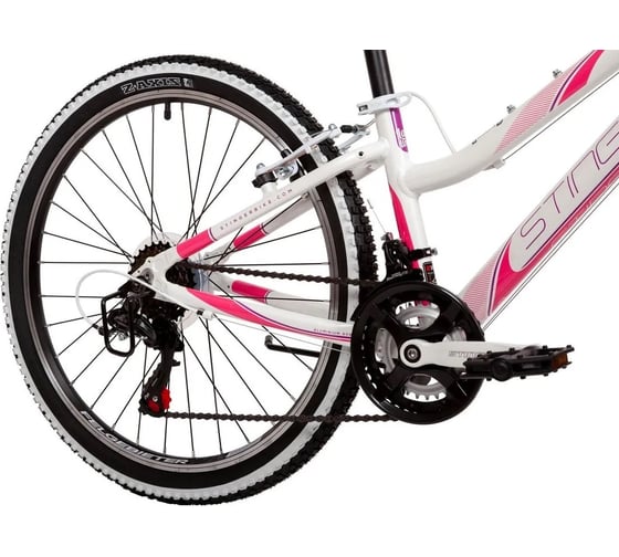Велосипед STINGER LAGUNA диаметр колес 24", белый, алюминий, размер 12" 24AHV.LAGUNA.12WH2