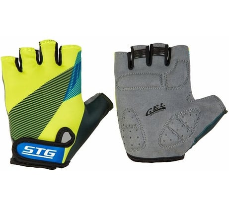 Перчатки с защитной прокладкой STG 910, размер XL, черный/салатовый/синий Х87910-XL